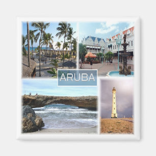 zAW003 ARUBA, Mosaic, America, Fridge Magneet