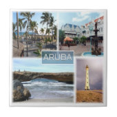 zAW003 ARUBA, Mozaïek, Amerika, Tegeltje (Voorkant)
