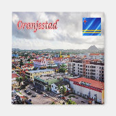 zAW005 ORANJESTAD, Panorama, Aruba, Fridge Magneet (Voorkant)