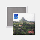 zAW006 ARUBA, Panorama, Amerika, Fridge Magneet (Voorkant / Achterkant)