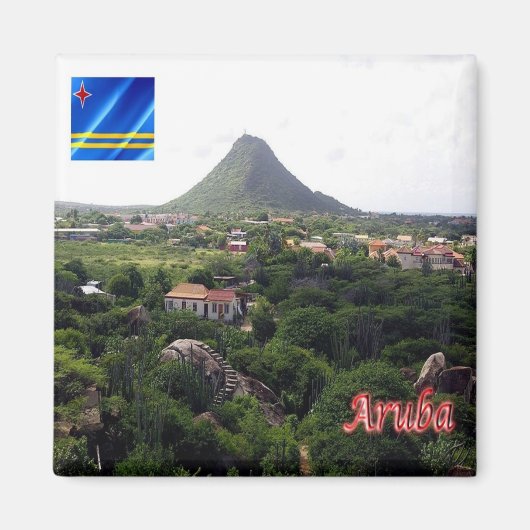 zAW006 ARUBA, Panorama, Amerika, Fridge Magneet (Voorkant)