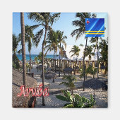 zAW007 ARUBA, Manchebo Beach, Fridge Magneet (Voorkant)