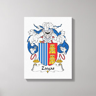 Zayas Family Crest Canvas Afdruk