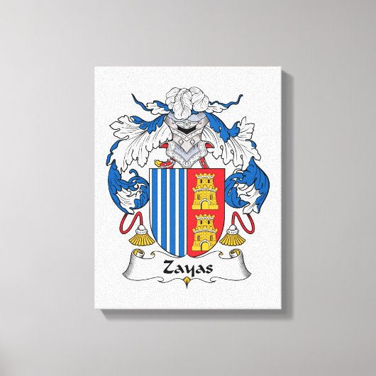 Zayas Family Crest Canvas Afdruk (Voorkant)