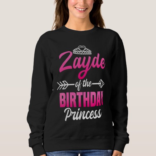 Zayde of the Birthday Princess Party Bday Celebrat Trui (Voorkant)