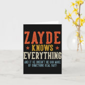 Zayde weet alles vaderdag retro vintage kaart (Gele Bloem)