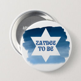 "Zaydee to be" Grappige nieuwe joodse opa Waterver Ronde Button 7,6 Cm