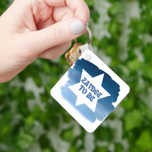 "Zaydee to be" Grappige nieuwe joodse opa Waterver Sleutelhanger (Hand)