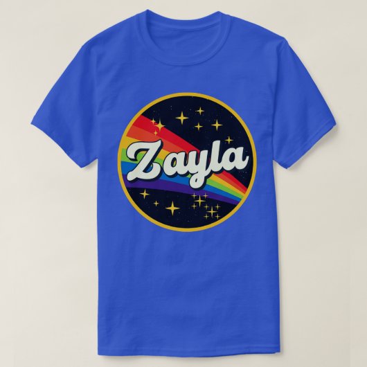Zayla regenboog in ruimte  stijl t-shirt (Design voorkant)