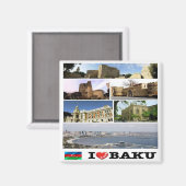 zAZ009 I Love BAKU, Azerbeidzjan, Asia. Fridge Magneet (Voorkant / Achterkant)