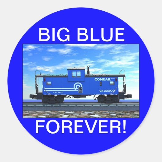ZAZ420 GROOTS BLAUW VOOR ALTIJD! RONDE STICKER (Voorkant)