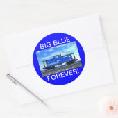 ZAZ420 GROOTS BLAUW VOOR ALTIJD! RONDE STICKER (Envelop)