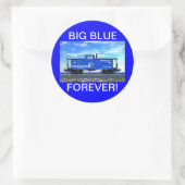 ZAZ420 GROOTS BLAUW VOOR ALTIJD! RONDE STICKER (Tas)
