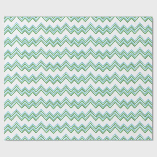 Zaza Chevron Wave in Green and Aqua Cadeaupapier (Vlak)