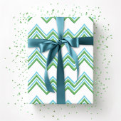 Zaza Chevron Wave in Green and Aqua Cadeaupapier