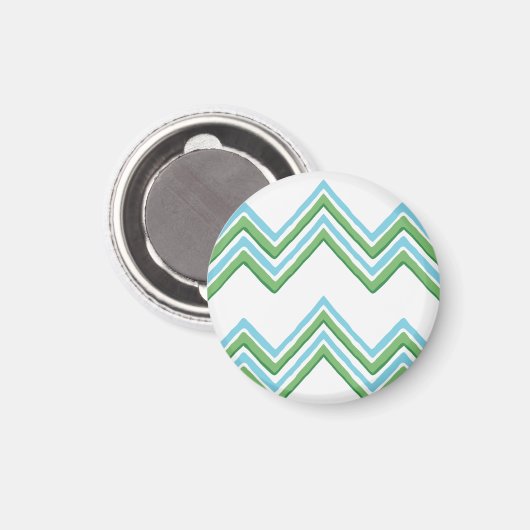 Zaza Chevron Wave in Green and Aqua Magnet (Voorkant / Achterkant)