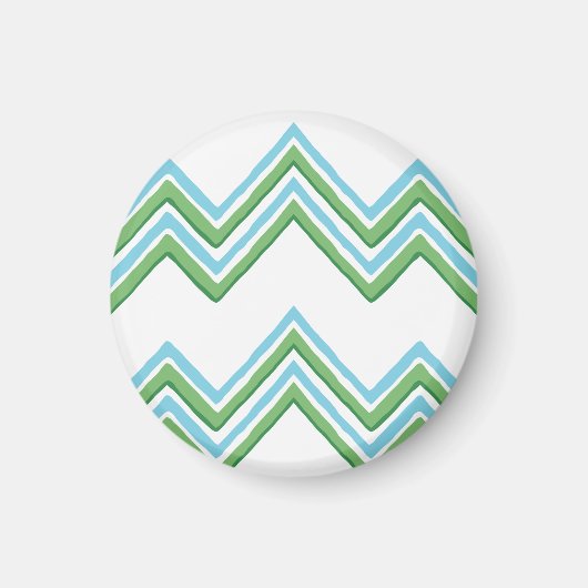 Zaza Chevron Wave in Green and Aqua Magnet (Voorkant)