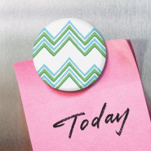 Zaza Chevron Wave in Green and Aqua Magnet