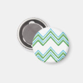 Zaza Chevron Wave in groen en aquamagnet Magneet (Voorkant / Achterkant)