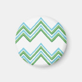 Zaza Chevron Wave in groen en aquamagnet Magneet (Voorkant)