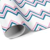 Zaza Chevron Wave in Pink and Deep Aqua Cadeaupapier (Rol Hoek)