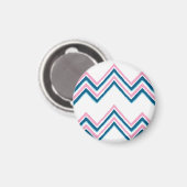 Zaza Chevron Wave in Pink and Deep Aqua Magnet (Voorkant / Achterkant)