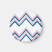 Zaza Chevron Wave in Pink and Deep Aqua Magnet (Voorkant)