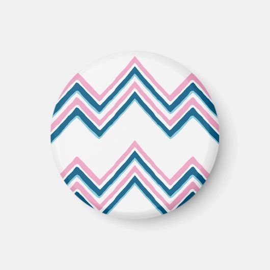 Zaza Chevron Wave in Pink and Deep Aqua Magnet (Voorkant)