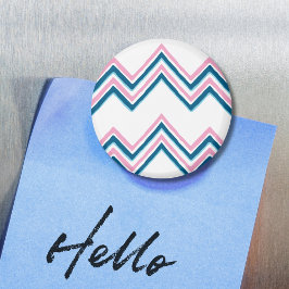 Zaza Chevron Wave in Roze en Diep Aqua Magneet