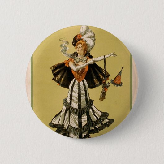 Zaza, theater 'Mrs Leslie Carter' Ronde Button 5,7 Cm (Voorkant)