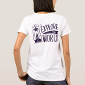 Zazle T Shirt vrouw verkenning wereld (Achterkant)