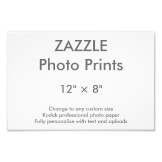 Zazzle Aangepast 12 x 8 inch Foto afdrukken 30 x 2