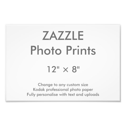 Zazzle Aangepast 12 x 8 inch Foto afdrukken 30 x 2 (Voorkant)