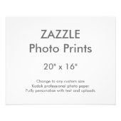 Zazzle Aangepast 20 x 16-inch foto afdrukken 50 x  (Voorkant)