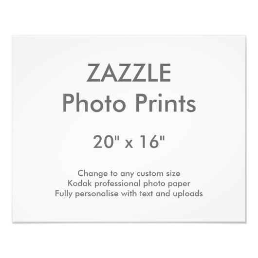 Zazzle Aangepast 20 x 16-inch foto afdrukken 50 x  (Voorkant)