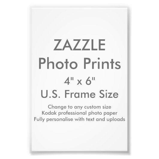 Zazzle Aangepast 4-inch x 6-inch fotoafdrukken (VS Foto Afdruk (Voorkant)