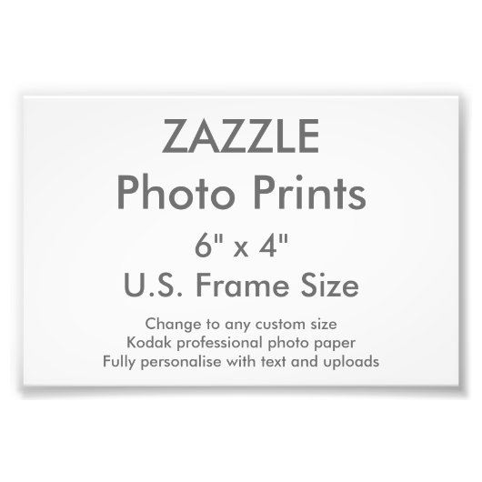 Zazzle Aangepast 6 x 4-inch fotoafdrukken (VS-Lijs Foto Afdruk (Voorkant)