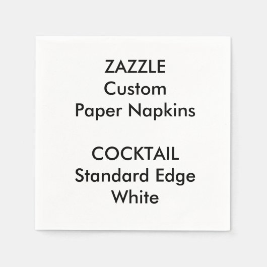 Zazzle Aangepaste Kleine Witte Cocktail Papieren s Servet (Voorkant)