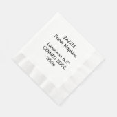 ZAZZLE Aangepaste Wit Bedacht Luncheon Papier Serv Servet (Hoek)