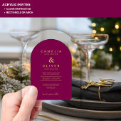 Zazzle Acryl bruiloft Magenta Roze Goud Tekst Acryl Uitnodigingen