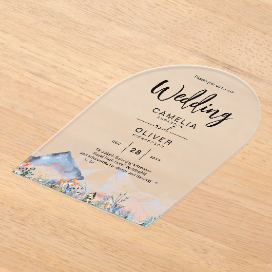 Zazzle Acryl bruiloft nodigt bergen winter uit Acryl Uitnodigingen (Laagn)