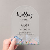 Zazzle Acryl bruiloft nodigt bergen winter uit Acryl Uitnodigingen (Insitu (Draagbaar))