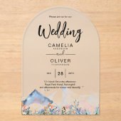 Zazzle Acryl bruiloft nodigt bergen winter uit Acryl Uitnodigingen (Voorkant)