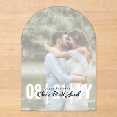 Zazzle Acryl Trouwkaart 'Save the Date' Ondoorzich Acryl Uitnodigingen (Voorkant)