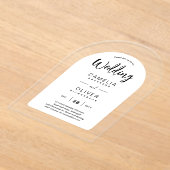 Zazzle Acryl Wedding nodigt zwart wit vet uit Acryl Uitnodigingen (Laagn)