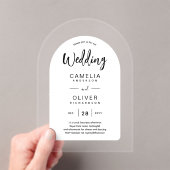 Zazzle Acryl Wedding nodigt zwart wit vet uit Acryl Uitnodigingen (Insitu (Draagbaar))