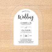 Zazzle Acryl Wedding nodigt zwart wit vet uit Acryl Uitnodigingen (Voorkant)