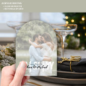 Zazzle Acryl Wedding Sla de datum op Ondoorzichtig Acryl Uitnodigingen