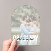 Zazzle Acryl Wedding Sla de datum op Ondoorzichtig Acryl Uitnodigingen (Insitu (Draagbaar))