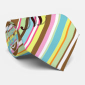 ZAZZLE ARTIST AWARD retro stried monogram Stropdas (Opgerold)